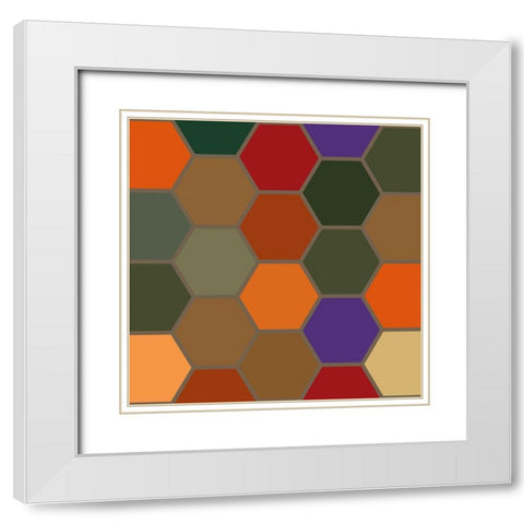 Bright Hive XIX White Modern Wood Framed Art Print with Double Matting by Grayscale