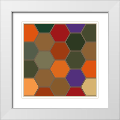 Bright Hive XIX White Modern Wood Framed Art Print with Double Matting by Grayscale