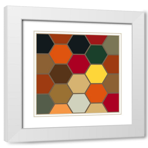 Bright Hive XX White Modern Wood Framed Art Print with Double Matting by Grayscale