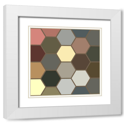 Soft Hive I White Modern Wood Framed Art Print with Double Matting by Grayscale
