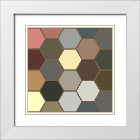 Soft Hive I White Modern Wood Framed Art Print with Double Matting by Grayscale