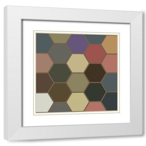 Soft Hive II White Modern Wood Framed Art Print with Double Matting by Grayscale