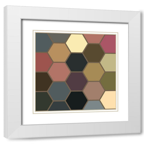 Soft Hive III White Modern Wood Framed Art Print with Double Matting by Grayscale