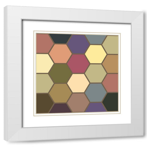 Soft Hive IV White Modern Wood Framed Art Print with Double Matting by Grayscale