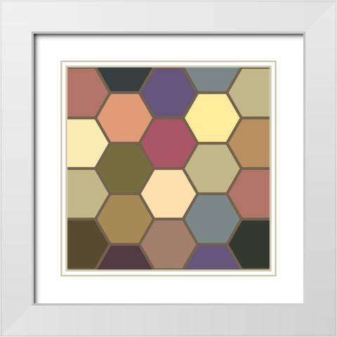 Soft Hive IV White Modern Wood Framed Art Print with Double Matting by Grayscale