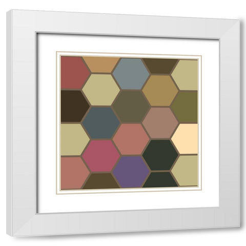 Soft Hive VI White Modern Wood Framed Art Print with Double Matting by Grayscale