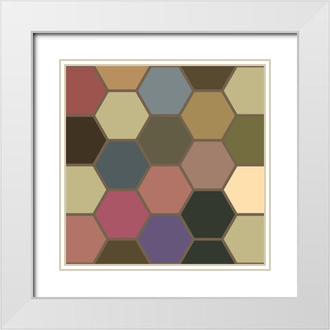 Soft Hive VI White Modern Wood Framed Art Print with Double Matting by Grayscale