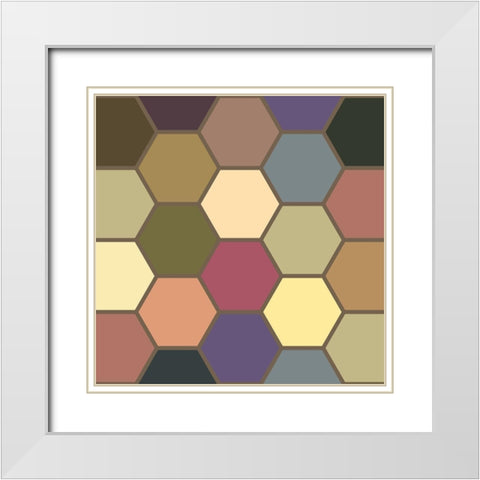 Soft Hive VIII White Modern Wood Framed Art Print with Double Matting by Grayscale