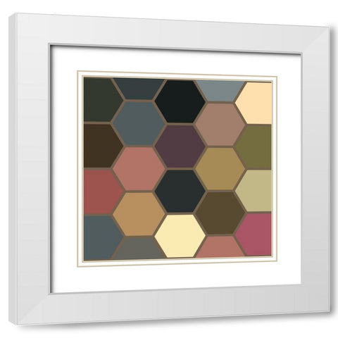 Soft Hive IX White Modern Wood Framed Art Print with Double Matting by Grayscale