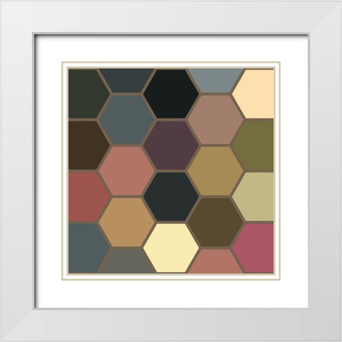 Soft Hive IX White Modern Wood Framed Art Print with Double Matting by Grayscale