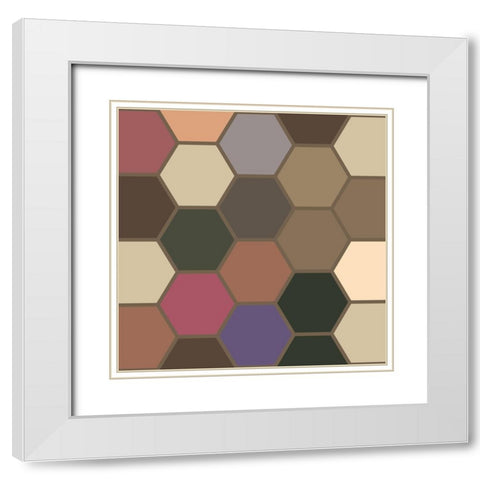 Soft Hive XI White Modern Wood Framed Art Print with Double Matting by Grayscale