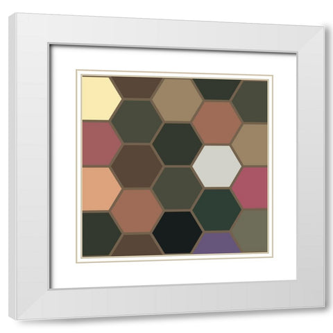 Soft Hive XII White Modern Wood Framed Art Print with Double Matting by Grayscale