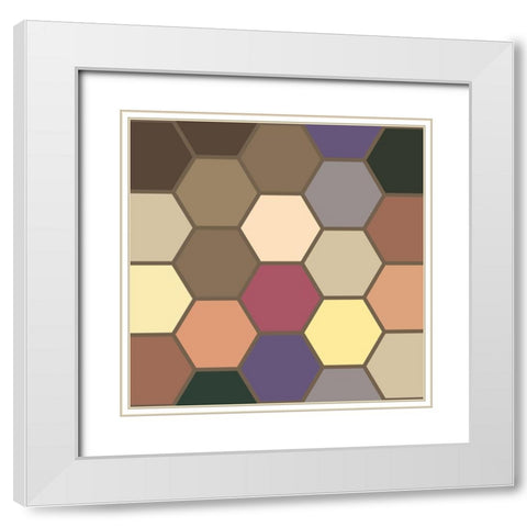 Soft Hive XIII White Modern Wood Framed Art Print with Double Matting by Grayscale