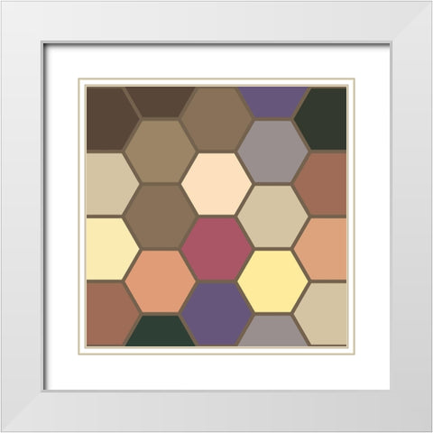 Soft Hive XIII White Modern Wood Framed Art Print with Double Matting by Grayscale