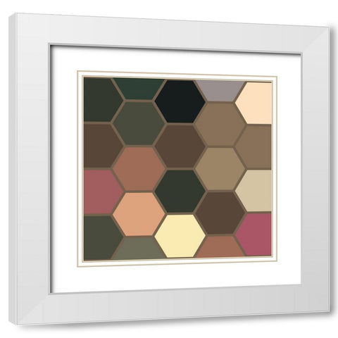 Soft Hive XIV White Modern Wood Framed Art Print with Double Matting by Grayscale