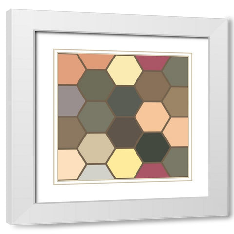 Soft Hive XVI White Modern Wood Framed Art Print with Double Matting by Grayscale