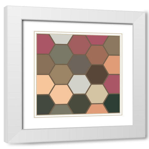 Soft Hive XVII White Modern Wood Framed Art Print with Double Matting by Grayscale