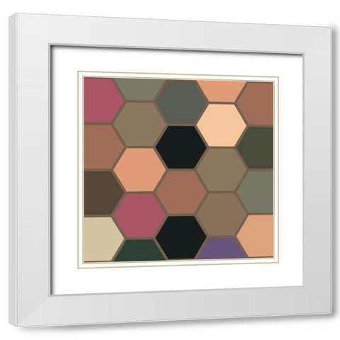 Soft Hive XVIII White Modern Wood Framed Art Print with Double Matting by Grayscale