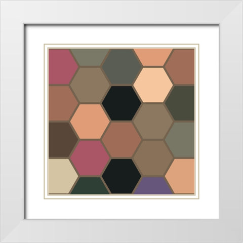 Soft Hive XVIII White Modern Wood Framed Art Print with Double Matting by Grayscale