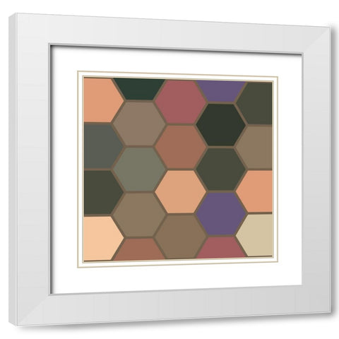 Soft Hive XIX White Modern Wood Framed Art Print with Double Matting by Grayscale