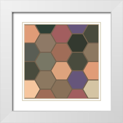 Soft Hive XIX White Modern Wood Framed Art Print with Double Matting by Grayscale