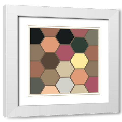 Soft Hive XX White Modern Wood Framed Art Print with Double Matting by Grayscale