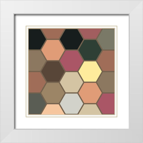 Soft Hive XX White Modern Wood Framed Art Print with Double Matting by Grayscale