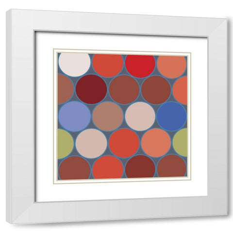 Bright Circles I White Modern Wood Framed Art Print with Double Matting by Grayscale