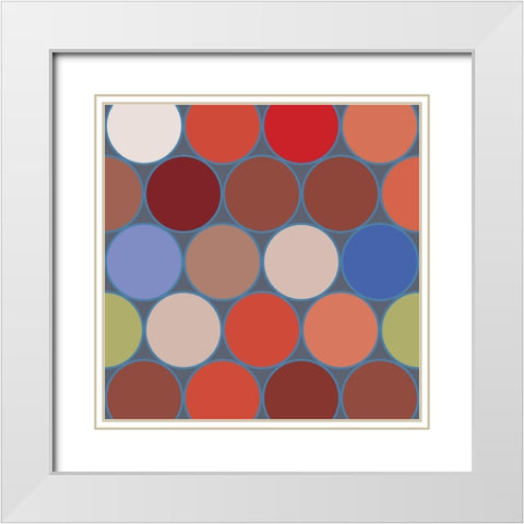 Bright Circles I White Modern Wood Framed Art Print with Double Matting by Grayscale