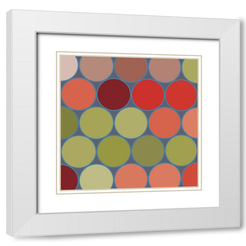 Bright Circles II White Modern Wood Framed Art Print with Double Matting by Grayscale
