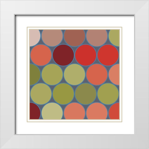 Bright Circles II White Modern Wood Framed Art Print with Double Matting by Grayscale