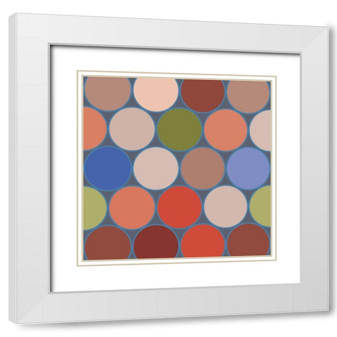 Bright Circles III White Modern Wood Framed Art Print with Double Matting by Grayscale