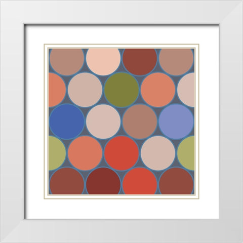 Bright Circles III White Modern Wood Framed Art Print with Double Matting by Grayscale