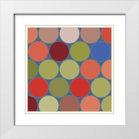 Bright Circles IV White Modern Wood Framed Art Print with Double Matting by Grayscale
