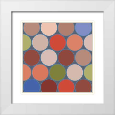 Bright Circles V White Modern Wood Framed Art Print with Double Matting by Grayscale