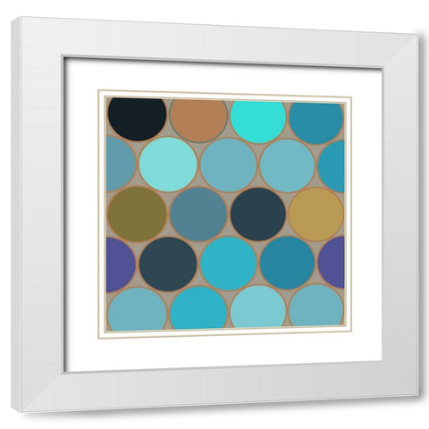 Cool Circles I White Modern Wood Framed Art Print with Double Matting by Grayscale