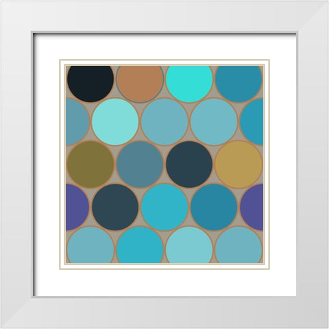 Cool Circles I White Modern Wood Framed Art Print with Double Matting by Grayscale