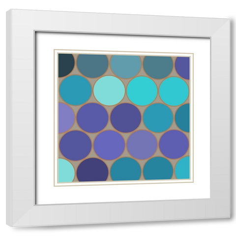 Cool Circles II White Modern Wood Framed Art Print with Double Matting by Grayscale