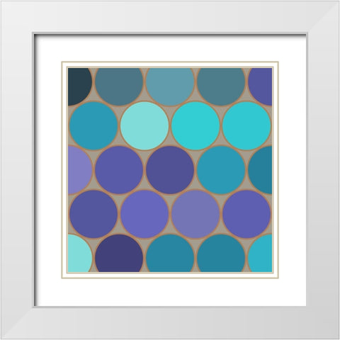 Cool Circles II White Modern Wood Framed Art Print with Double Matting by Grayscale