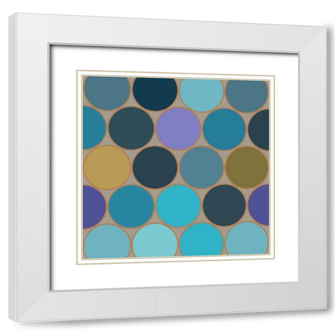 Cool Circles III White Modern Wood Framed Art Print with Double Matting by Grayscale