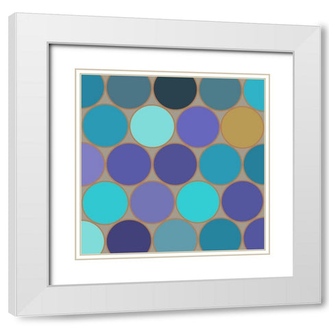 Cool Circles IV White Modern Wood Framed Art Print with Double Matting by Grayscale