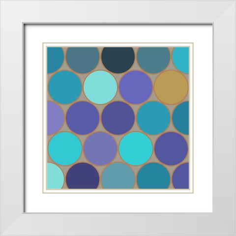 Cool Circles IV White Modern Wood Framed Art Print with Double Matting by Grayscale