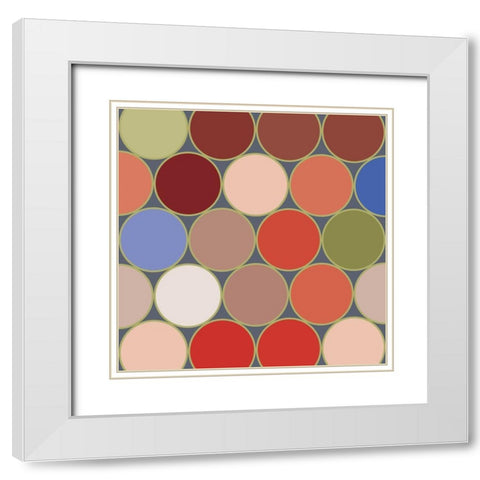 Bright Circles VI White Modern Wood Framed Art Print with Double Matting by Grayscale
