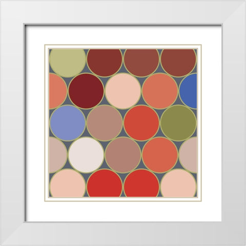 Bright Circles VI White Modern Wood Framed Art Print with Double Matting by Grayscale