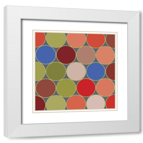 Bright Circles VII White Modern Wood Framed Art Print with Double Matting by Grayscale