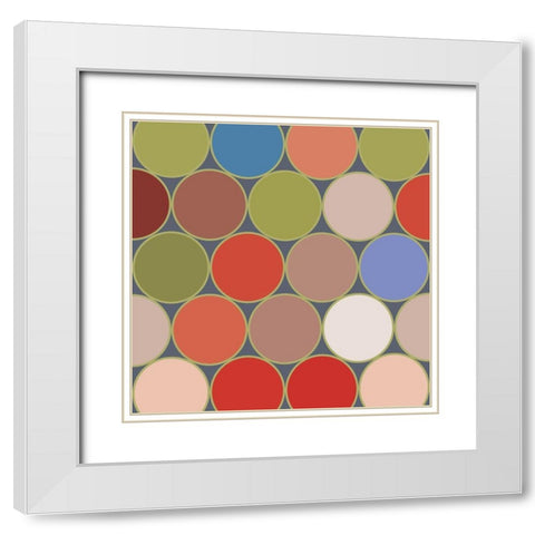 Bright Circles VIII White Modern Wood Framed Art Print with Double Matting by Grayscale