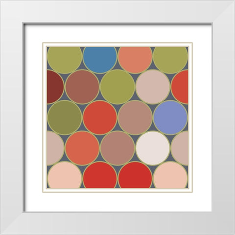Bright Circles VIII White Modern Wood Framed Art Print with Double Matting by Grayscale