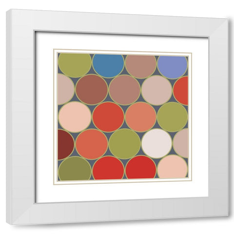 Bright Circles X White Modern Wood Framed Art Print with Double Matting by Grayscale