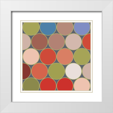 Bright Circles X White Modern Wood Framed Art Print with Double Matting by Grayscale