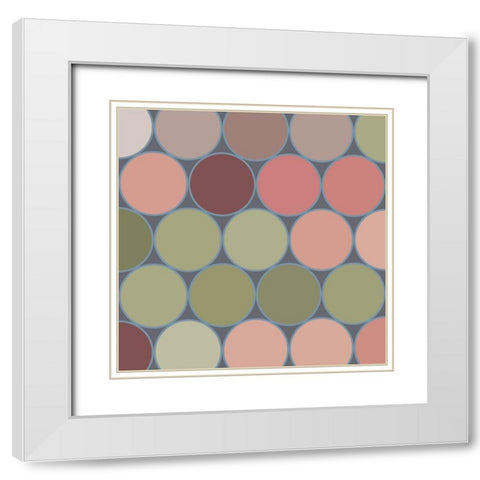 Soft Circles II White Modern Wood Framed Art Print with Double Matting by Grayscale